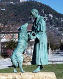 Statua di San Francesco e il lupo di Gubbio